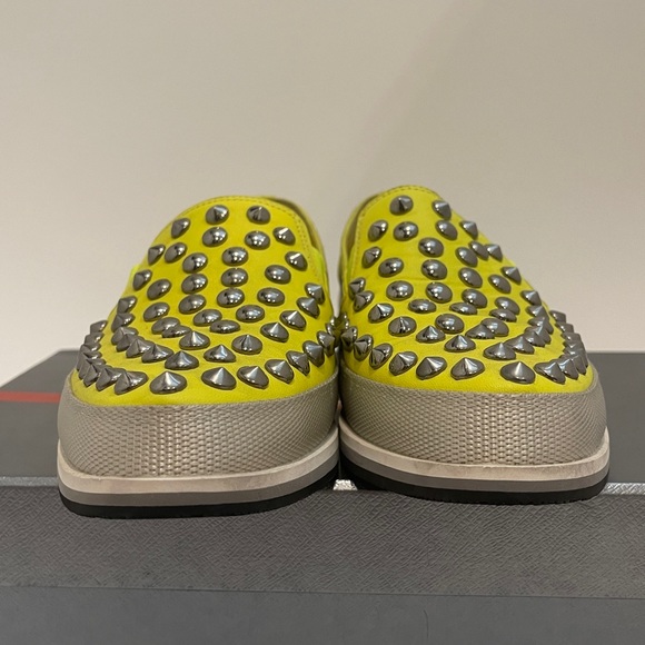 PRE-LOVED PRADA Calzature Donna Sports Leather Loafers with Studs Size: 8.5 - Picture 8 of 8